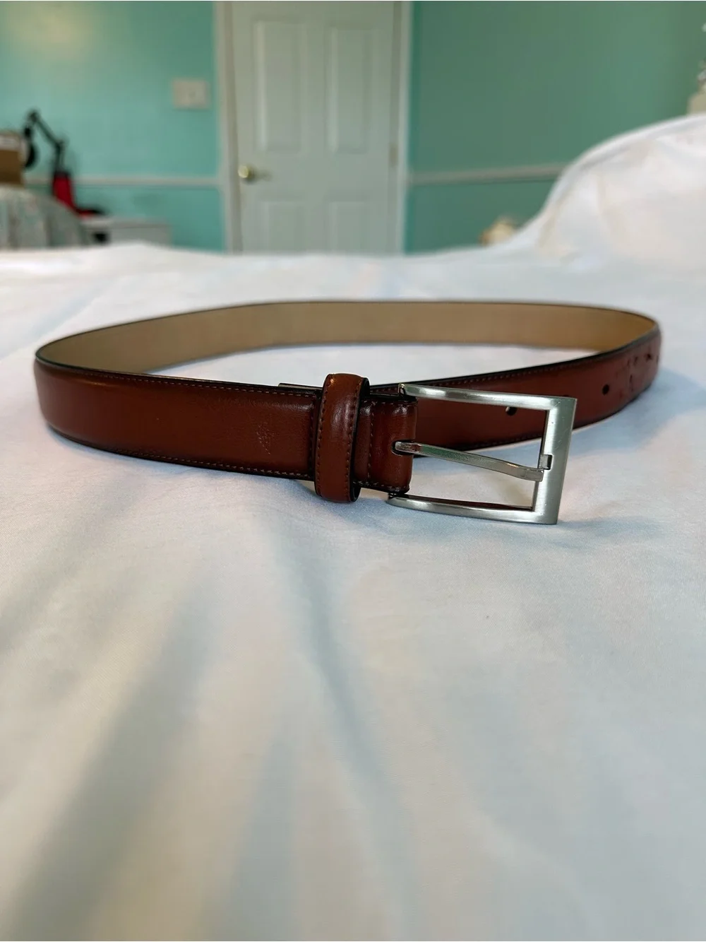 Dockers Brown leather belt with silver buckle
